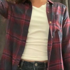 Navy Blue and Maroon Flannel